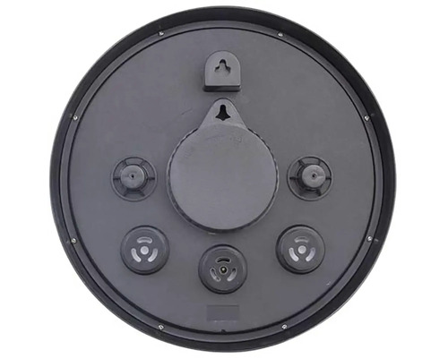 Zadní strana kulatých hodin se závěsem