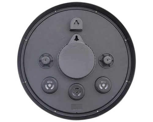 Zadní strana kulatých hodin se závěsem