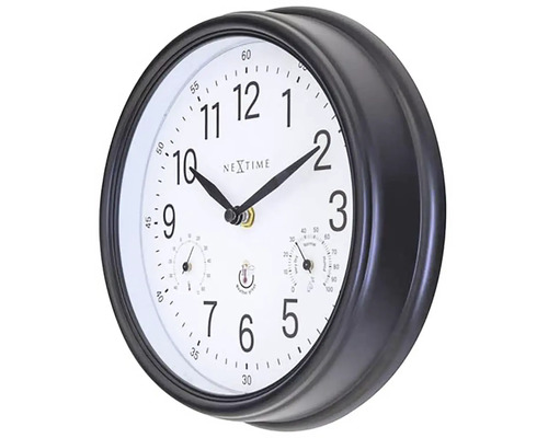 Analogové nástěnné hodiny s teploměrem a vlhkoměrem