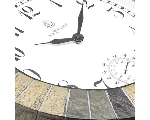 Nástěnné hodiny s teploměrem a mozaikovým okrajem