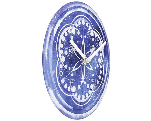 Kulaté nástěnné hodiny s abstraktním vzorem hvězd