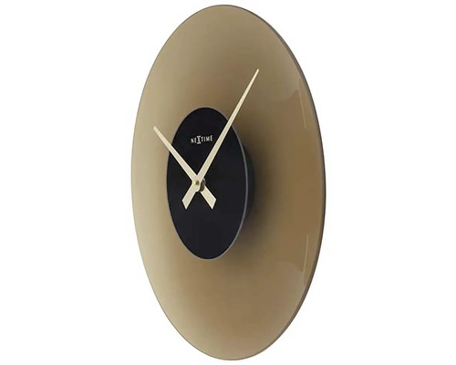 Logo Nextime. Kulaté nástěnné hodiny se zobrazením času