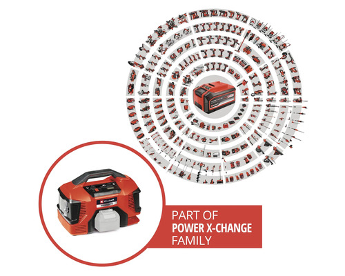 Řada akumulátorů Einhell Power X-Change s nabíječkou a různým nářadím