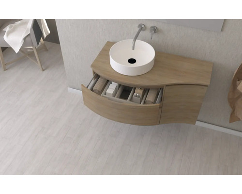 Skříňka pod umyvadlo s umyvadlem a otevřeným prvkem zásuvky