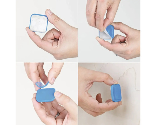 Návod k montáži lepicích podložek ve čtyřech krocích