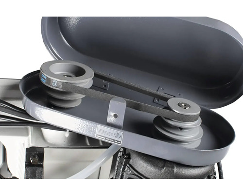 Detail vrtačky s řemenovým pohonem