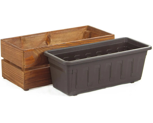 Dřevěný truhlík s plastovou vložkou