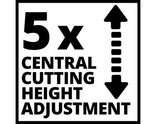 Symbol pro pětistupňové centrální nastavení výšky sečení