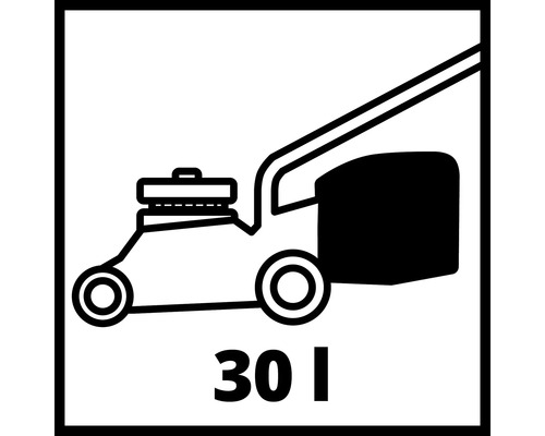 Symbol: Sekačka na trávu s objemem sběrného koše 30 litrů