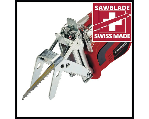 Logo Einhell. Pilový list Swiss Made.