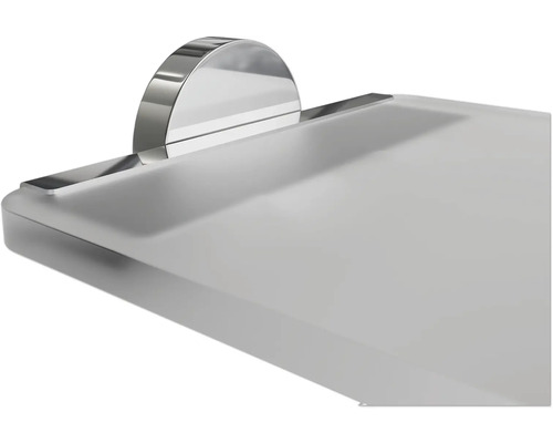 Skleněná police s kovovým držákem