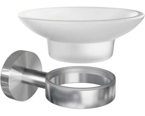 Nástěnná miska na mýdlo s držákem z nerezové oceli a skla