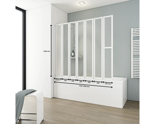 Vanová zástěna s rozměry