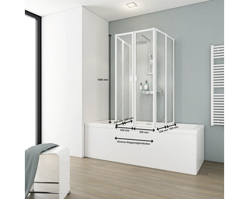 Vanová zástěna s sprchovou zástěnou a rozměry