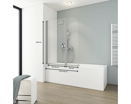 Vana s vanovou zástěnou včetně rozměrů