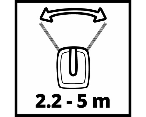 Nastavitelný kyvný zdvih mezi 2,2 a 5 metry