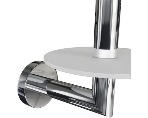 Držák toaletního papíru s poličkou z kovu a plastu