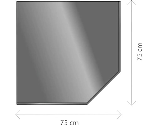 Rohová sprchová zástěna ze skla, 75 x 75 cm