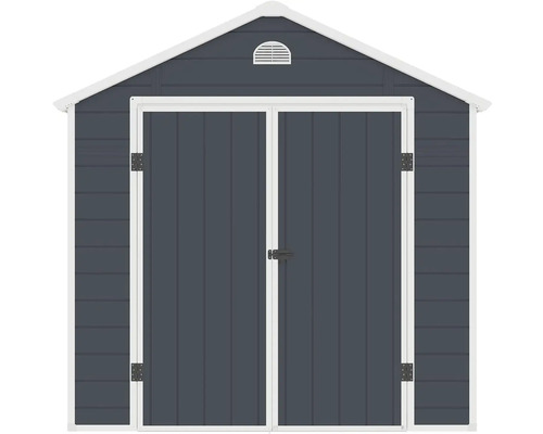 Zahradní bouda s dvoukřídlými dveřmi a větrací mřížkou