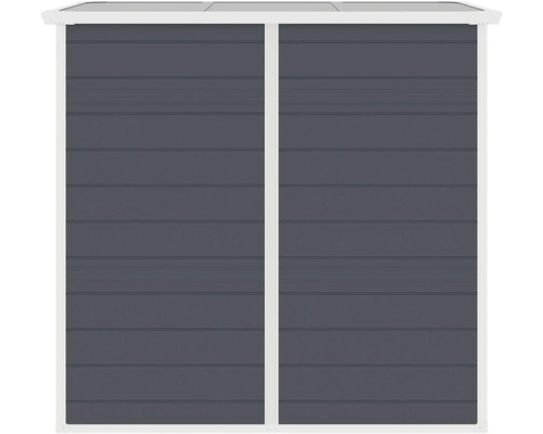 Zahradní skříň s vodorovnou dřevěnou strukturou