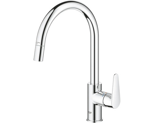 Kuchyňská baterie s vysokým výtokem a výsuvnou sprchou