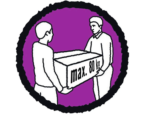 Symbol pro maximální nosnost 80 kilogramů