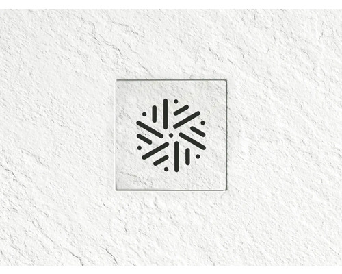 Čtvercový sprchový žlab s grafickým vzorem