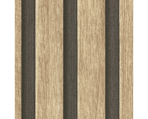 Tapeta s dřevěným a pruhovaným vzorem