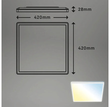 Technický nákres stropního svítidla o rozměrech 420 mm x 420 mm a výšce 28 mm.