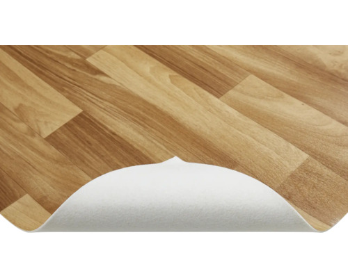 Vinylová podlaha se vzhledem dřeva a bílou zadní stranou