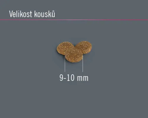 Velikost pelet 9 až 10 milimetrů