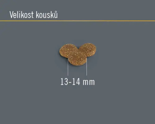 Velikost kousků: 13 až 14 milimetrů