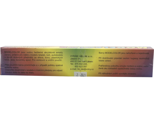 Informace na obalu o barvách Modelcolor