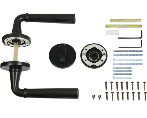 Černá dveřní souprava s montážním materiálem