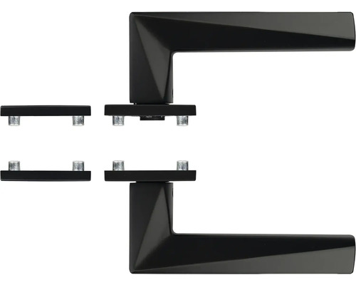 Černé kovové kliky ke dveřím, včetně upevňovacího materiálu