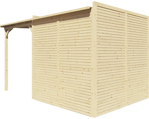 Dřevěný altán s lamelovými stěnami