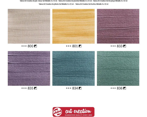 Sada metalických akrylových barev Talens Art Creation, šest barev