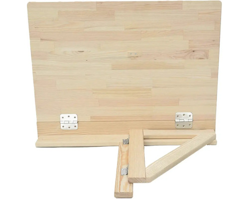 Dřevěný stojan na knihy s kovovými panty