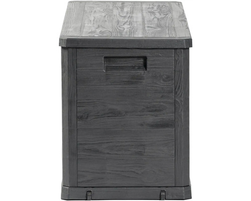 Šedý úložný box s dřevěným vzhledem