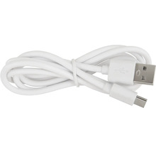 Bílý USB kabel s konektory USB-A a USB-C