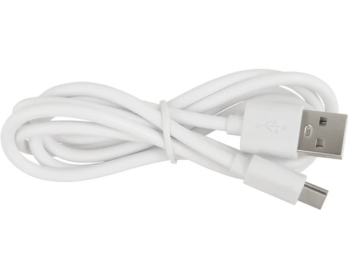 Bílý USB kabel s konektory USB-A a USB-C