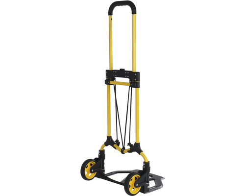 Skládací schodišťový vozík se šesti koly pro přepravu nákladů.