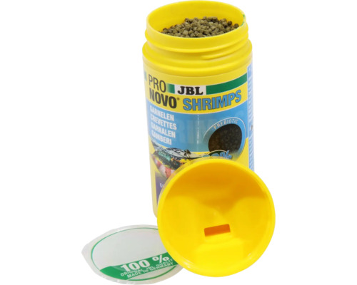 Otevřená dóza krmiva pro krevety JBL Pro Novo Shrimps