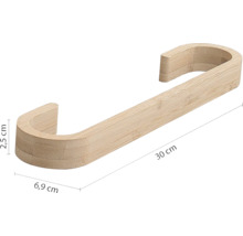 Koupelnový držák na ručníky z bambusu o rozměrech 30 x 6,9 x 2,5 cm