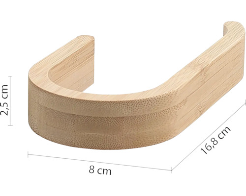 Držák toaletního papíru z bambusu s rozměry