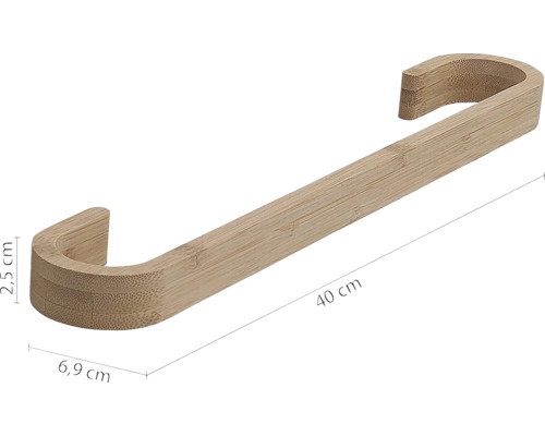 Koupelnový držák na ručníky z bambusu, šířka 40 cm