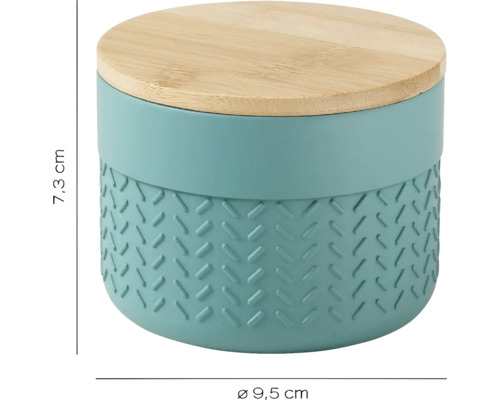 Dóza s bambusovým víkem, průměr 9,5 cm, výška 7,3 cm