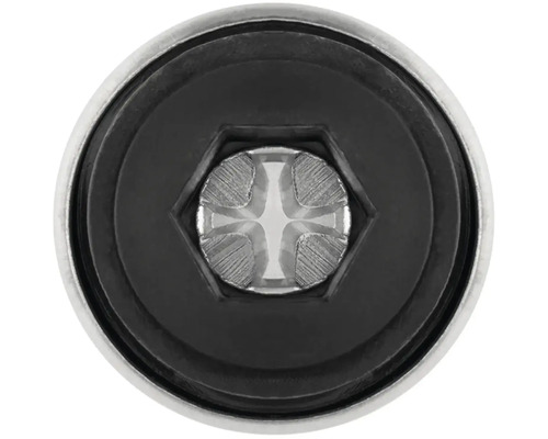 Detailní pohled na hlavu šroubu s křížovou drážkou