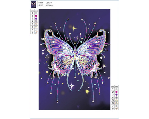 Diamantová malba motiv motýla 30x40 centimetrů