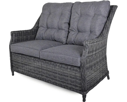 Zahradní pohovka pro dvě osoby z ratanu s polstrováním